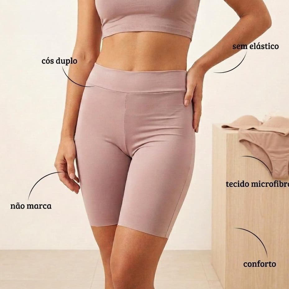 Short anágua modeladora segunda pele poliamida premium