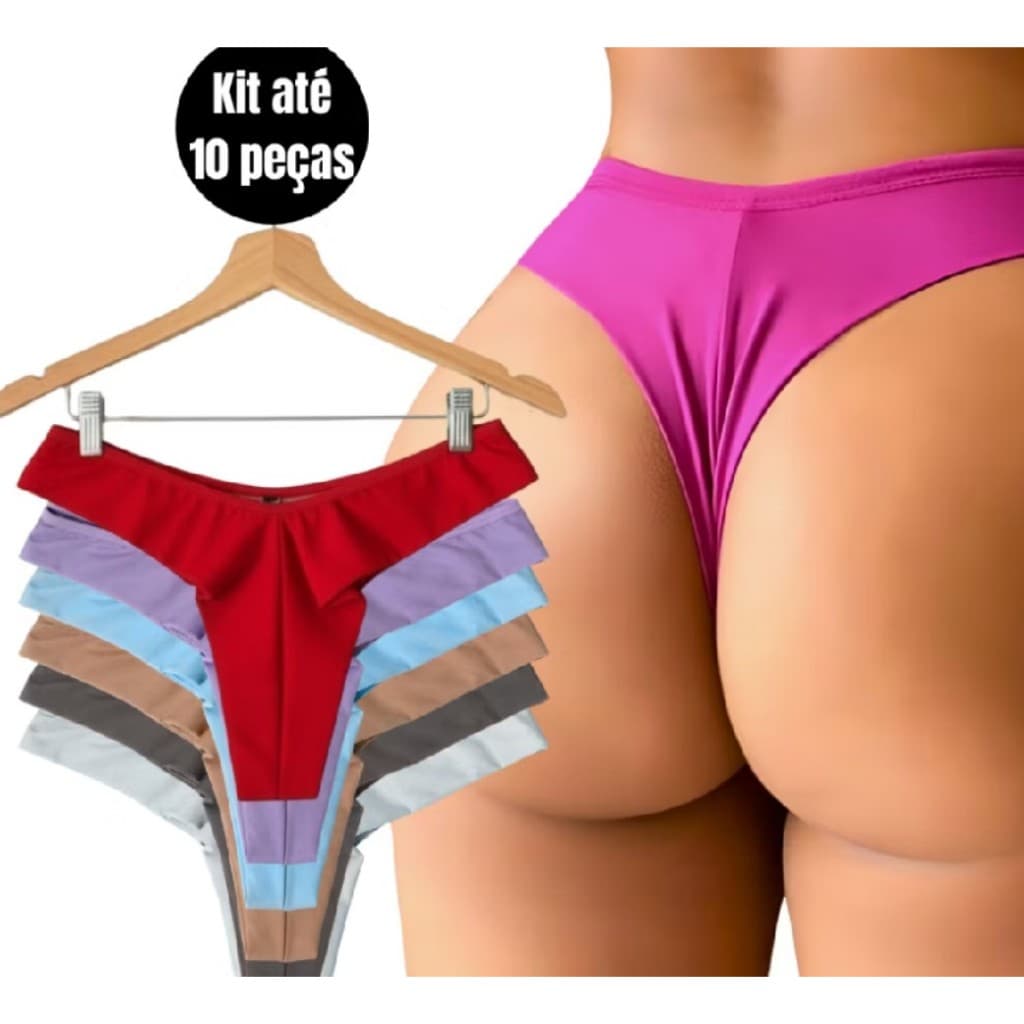 Kit 10 Calcinhas Fio Duplo Levanta Bumbum