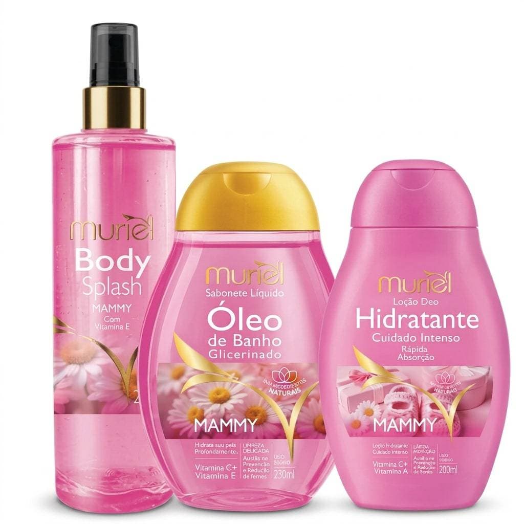 Kit 3 Óleo Corporal Muriel Mammy Pós-Banho E Banho Anti Estrias Oi