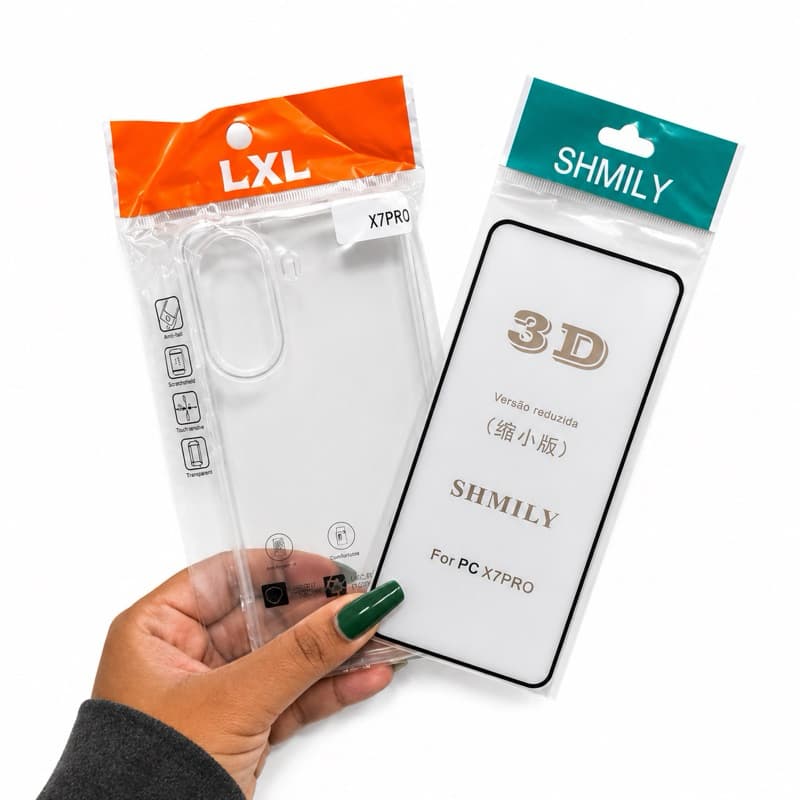 Kit Proteção Completa para POCO X7 PRO Anti-Impacto + Película 3D de Vidro temperado.