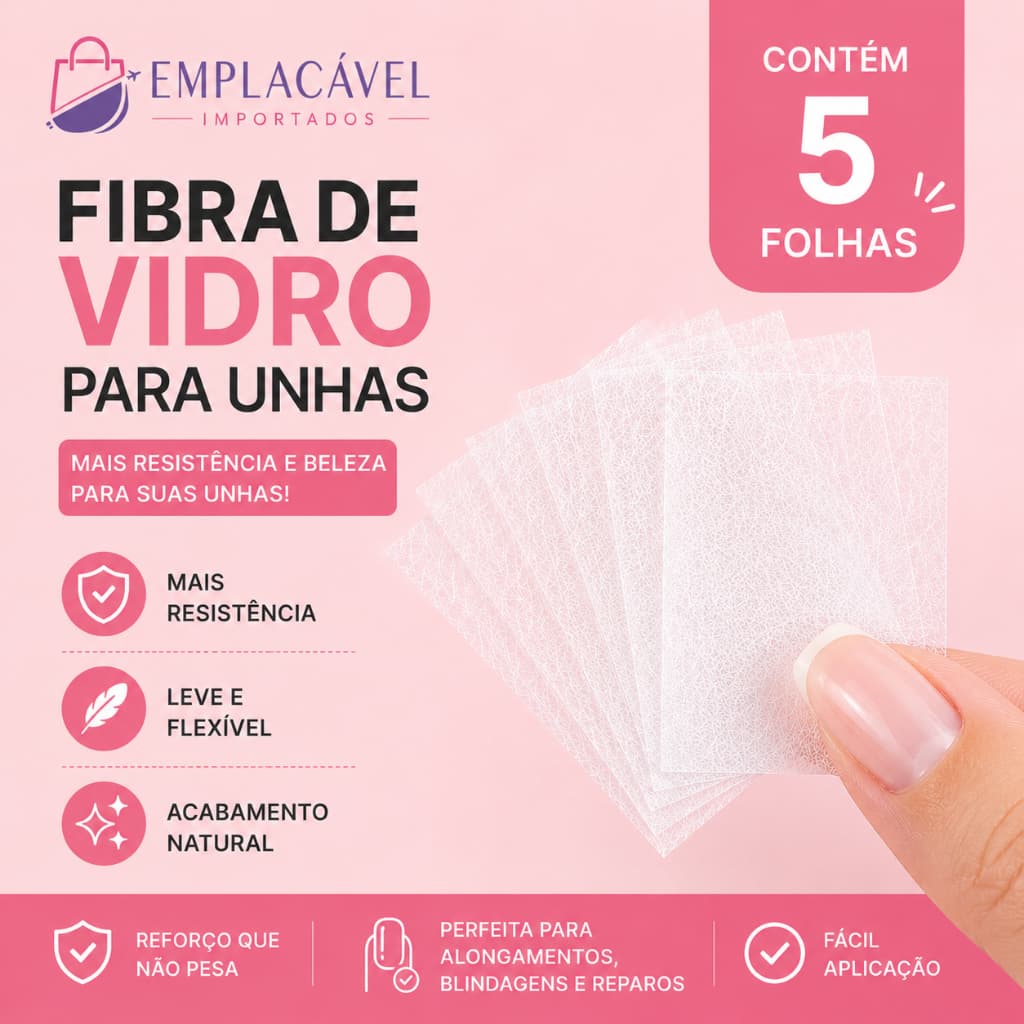 Fibra de Vidro Seda para Alongamento de Unhas | Manicure Profissional | Pacote com 5 Folhas