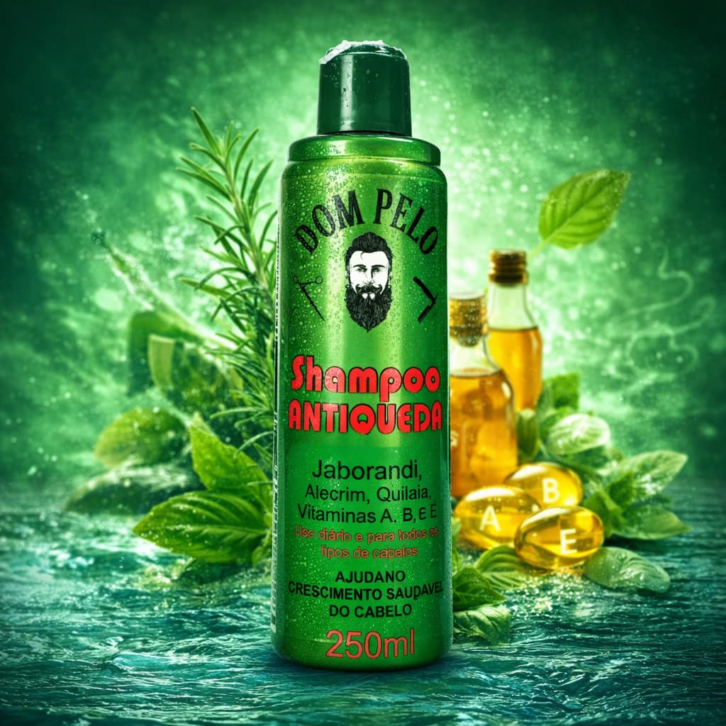 Shampoo Antiqueda Dom Pelo – Crescimento Forte, Fios Mais Grossos e Saudáveis desde a Primeira Semana