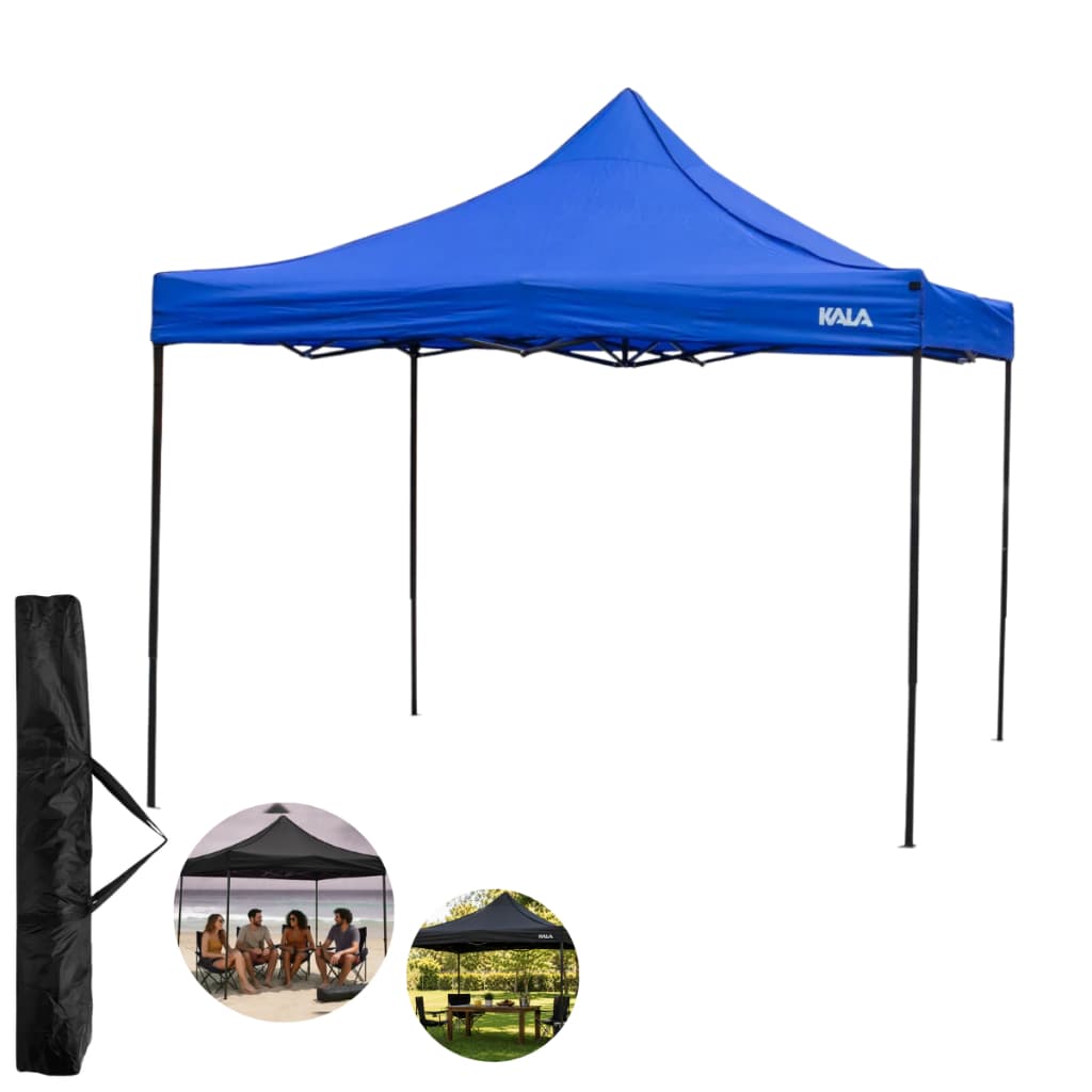 Gazebo Dobrável Pagoda 3x3m Azul Kala Tenda Articulada Para Eventos