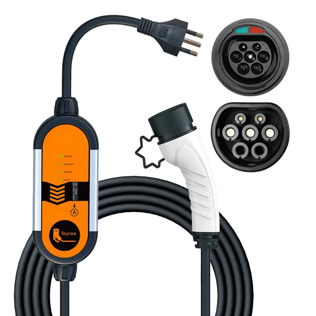 Carregador Carro Elétrico Portátil Feyree Tipo2 3.5 Kw 20a 110/220v