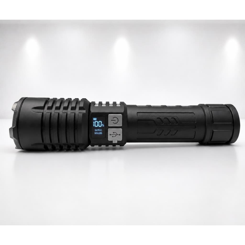 LANTERNA SJ004-1  ELECTRIC DISPLAY ZOOM Recarregável   Potente Sitio Fazenda Acampamento Camping