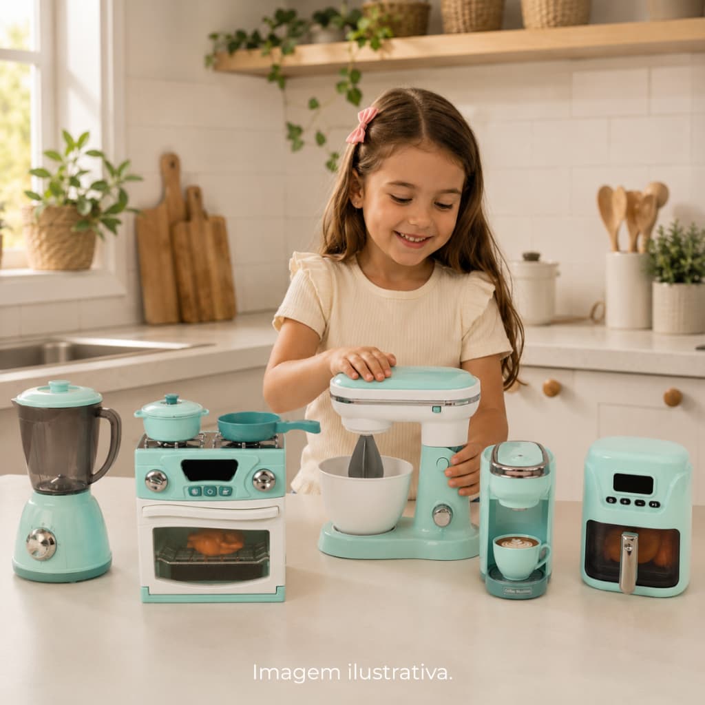 Mini Cozinha Infantil Realista Funciona De Verdade Diversão Luz Som Interativo Faz de Conta Bebê