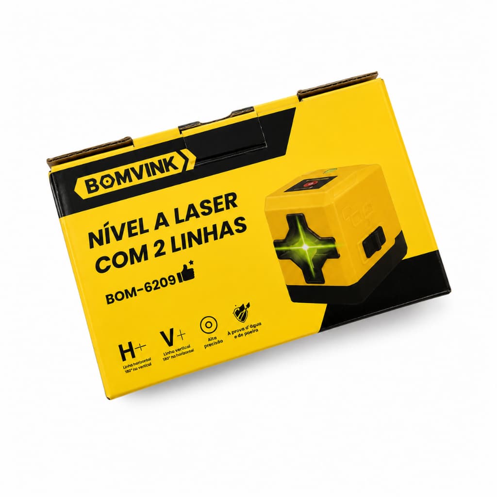 Nível a Laser Verde Bomvink 2 Linhas Profissional BOM-6209 20m