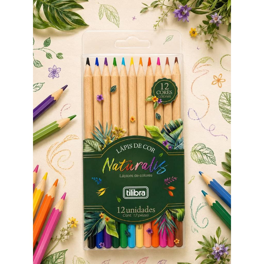 Lápis de Cor Naturalis 12 Cores Redondo Tilibra