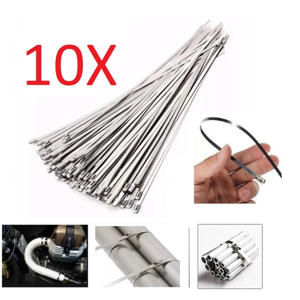 Kit 10 Abraçadeiras Enforca Gato para Termotape Em Aço Inox 35cm