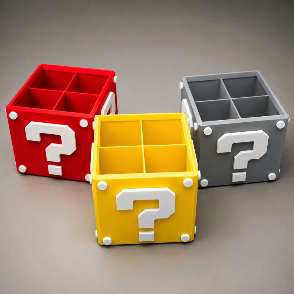 Porta Lápis Organizador de Mesa Ponto de Interrogação Porta Canetas Porta Trecos Minecraft Decorativo Escritório Home Of