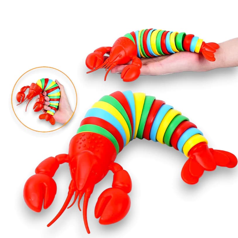 Lagosta 3D Brinquedo Sensorial Fidget Toy Articulada Colorida Com Led Infantil cores sortidas TW5570