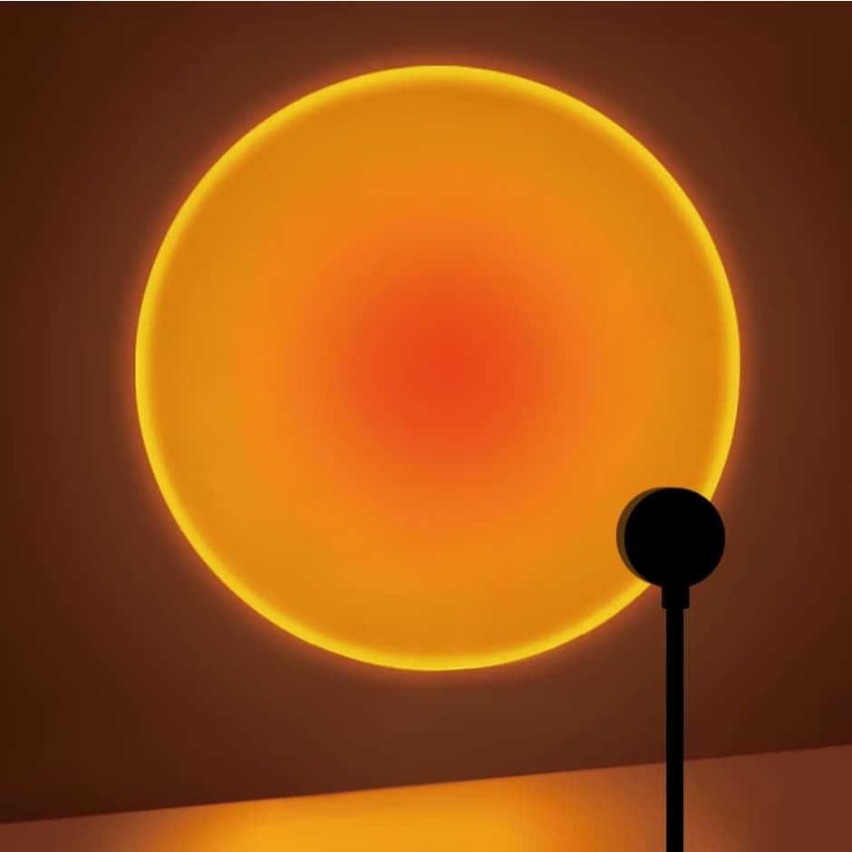 Luminária de Projeção Pôr do Sol LED USB Rotação Multiângulo 360º Sunset Para Ambientes Internos