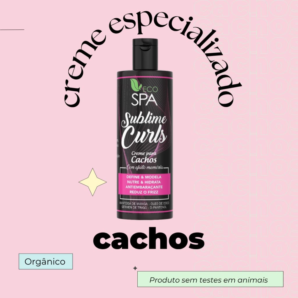 Creme para cachos 300g PROFISSIONAL Orgânico - Eco Spa