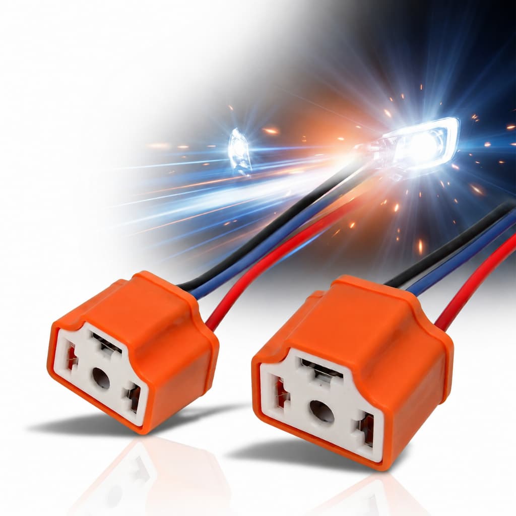 Kit Soquete Farol Alto Baixo H4 H5 Universal Laranja 2 6 10 Chicote Reforçado Automotivo