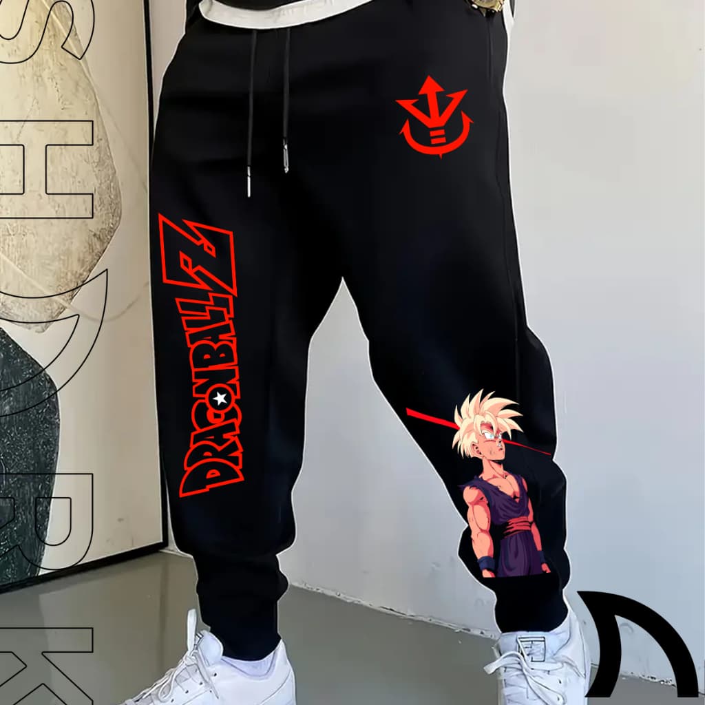 Calça Moletom Jogger Masculino Flanelado Anime Manga Personagens Luta Japanese