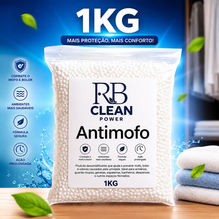 Antimofo 1Kg Desumidificador de Ambiente Elimina Mofo Umidade e Mau Cheiro