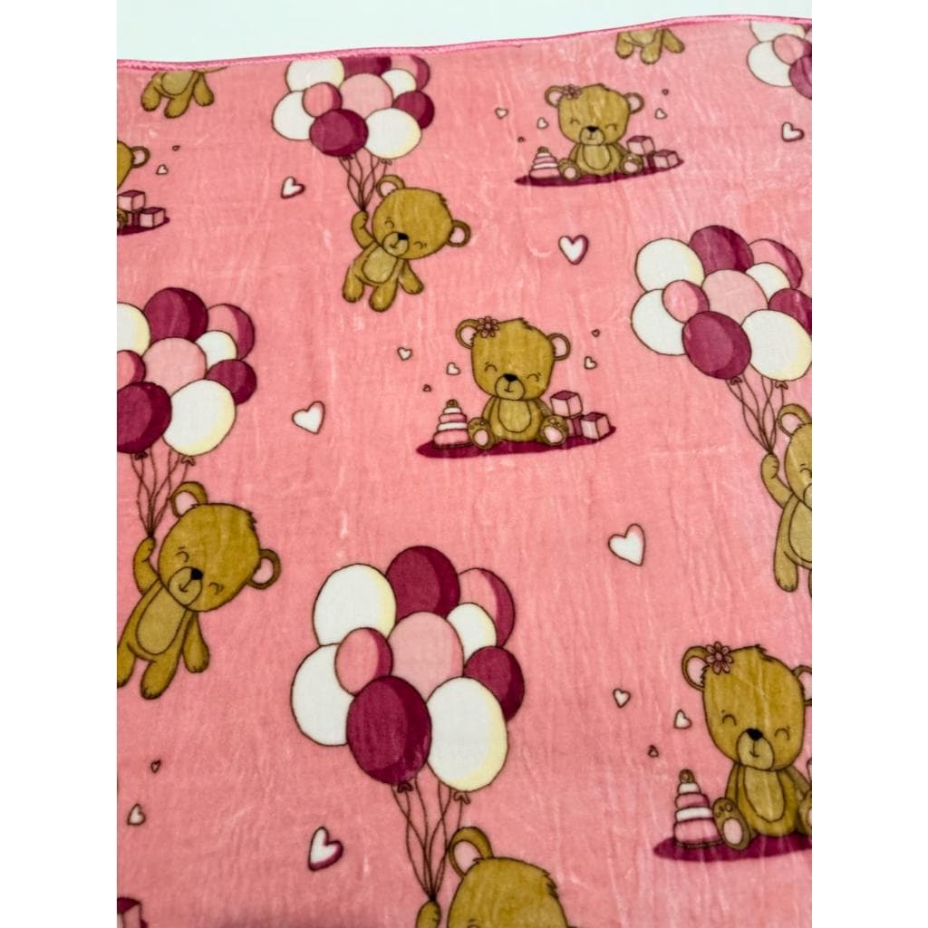 Cobertor Bonno Baby 90 X 110 Toque De Seda Etruria Meg  Ursa Rosa Maternidade Menina Nao alergico
