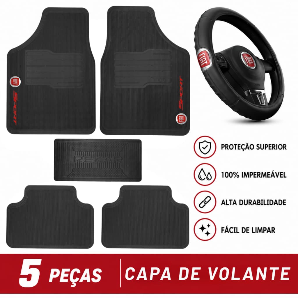 tapete personalizado automotivo Fiat + Capa de volante