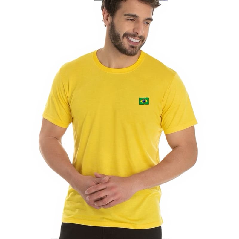 Camiseta Masculina T-Shirt Brasil Copa do mundo Hexa 100% Algodão