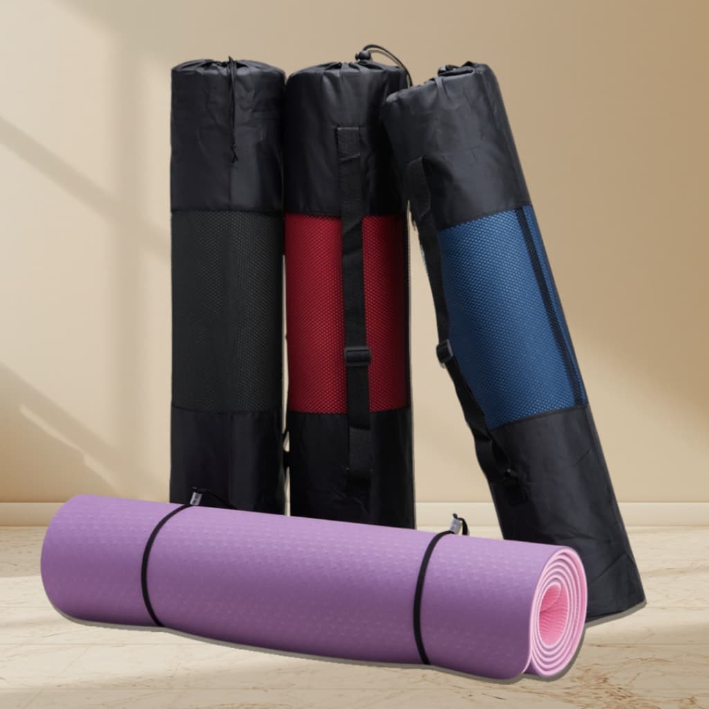Tapete Yoga Premium Antiderrapante TPE Ecológico Dupla Face Com Bolsa
