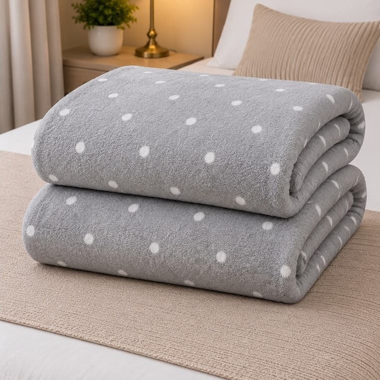 Manta Cobertor Casal 2mX1,80m Mantinha Inverno Microfibra Plush Antialérgico Quentinho Estampada Poá