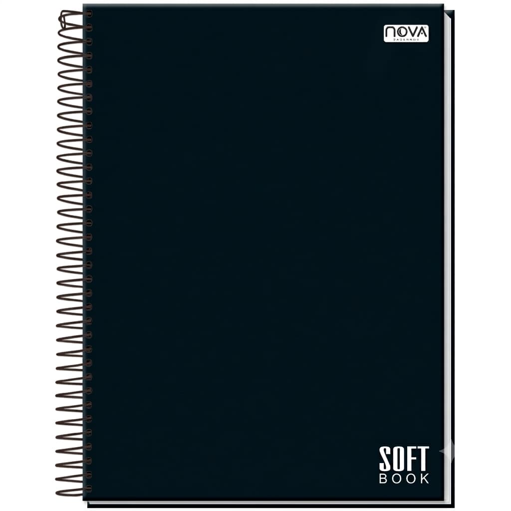 Kit 1/2/4 Cadernos Universitários 10 Matérias 160 Folhas Capa Dura Preto Básico Faculdade
