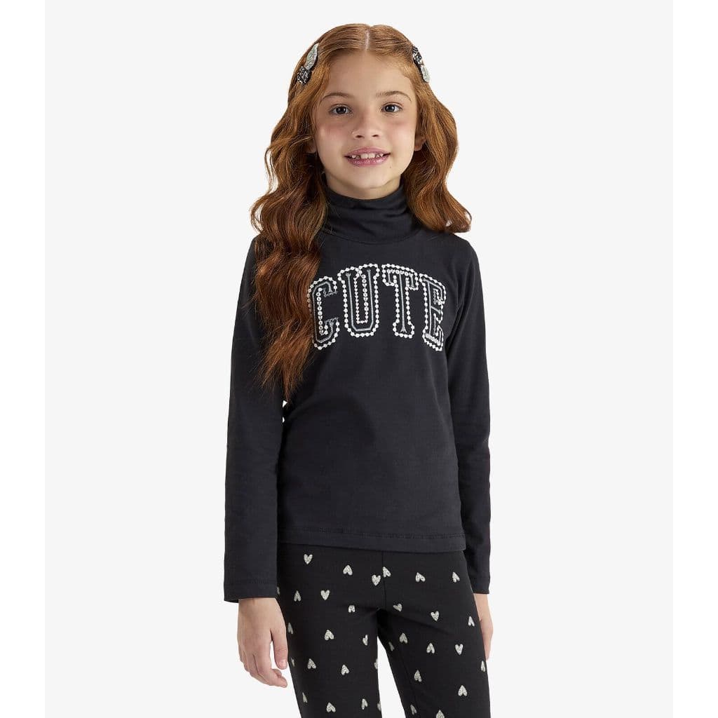 Blusa Infantil Feminina Manga Longa em Cotton Rovitex Kids