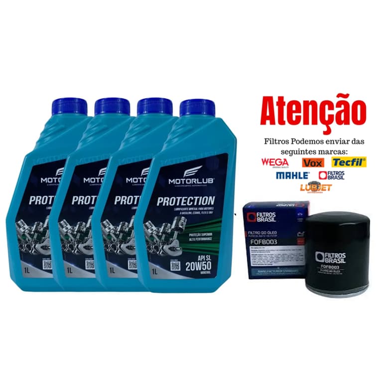 Kit Troca De Óleo 20w50 MOTORLUB + Filtro de Óleo TM3 (Corsa Celta Classic GM)