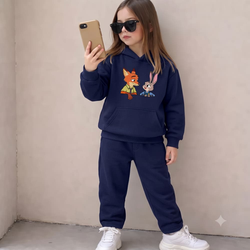 Kit Moletom Infantil Juvenil Calça E Blusa De Frio Feminina  Do 4 Ao 12 Estampada, Zootopia, Filme Infantil