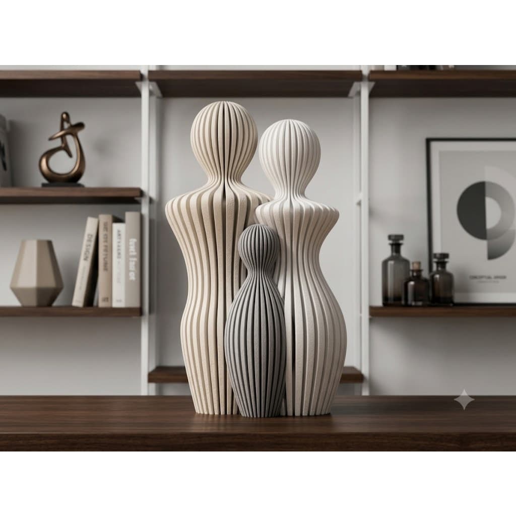 Escultura Decorativa Família Unida 18cm moderna para sala quarto office
