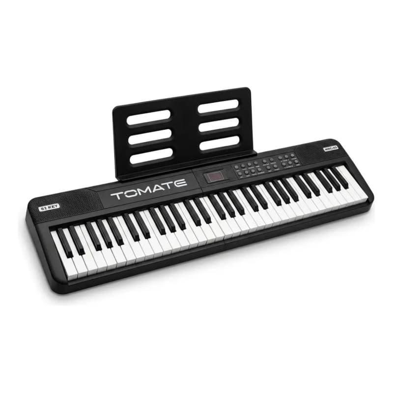 Teclado Musical Dobrável 61 Teclas Piano Digital Portátil Preto