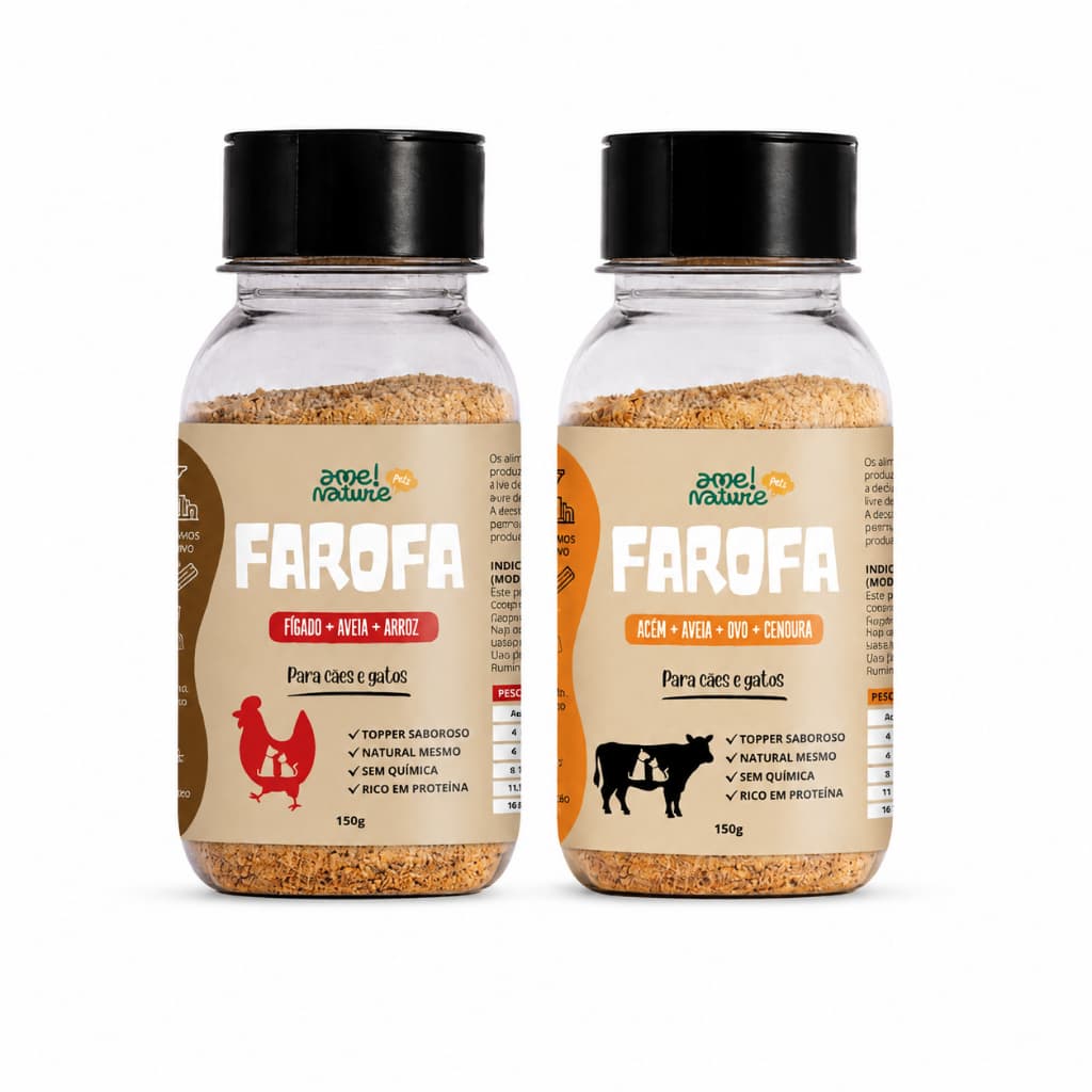 KIT Com 2 Saborizantes Pet 100% Natural para Cachorro e gato Sabor Carne Bovino e Figado Ame Nature