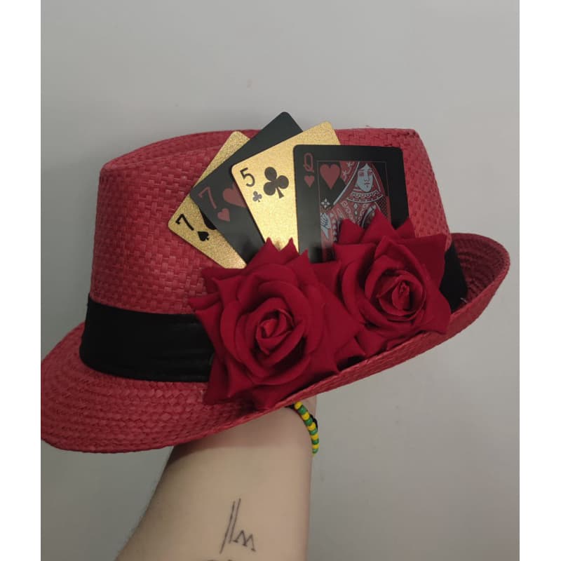chapéu Panamá navalha Luxo vermelho , malandra, malandragem  umbanda candomblé personalizado