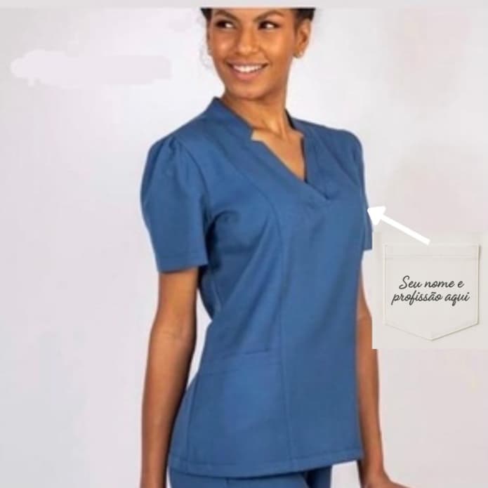 Pijama Cirurgico/ Scrub Simples + BORDADO NOME E PROFISSÃO INCLUSO SOMENTE ESCRITA