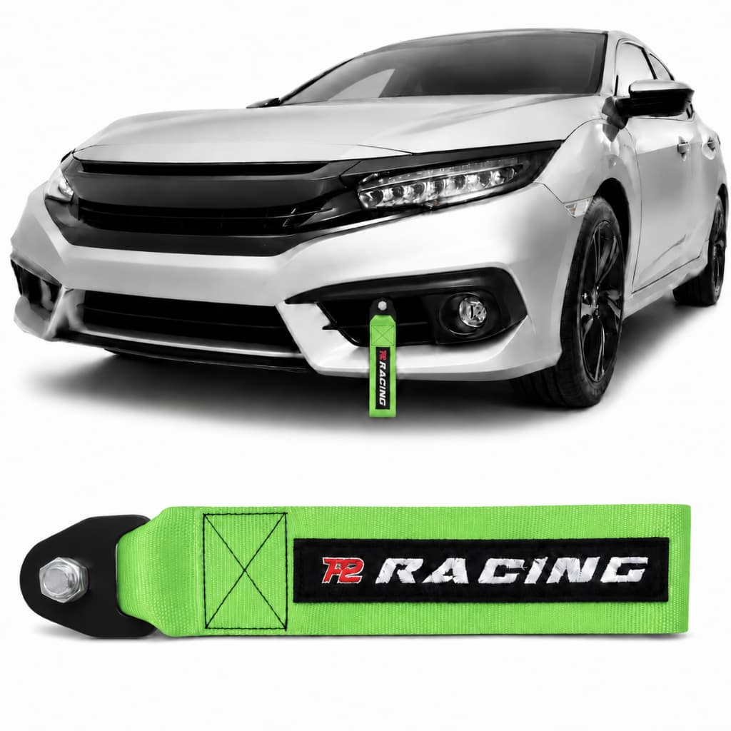 Tow Strap Hook Cinta de Reboque  com Engate Parafusado - Verde