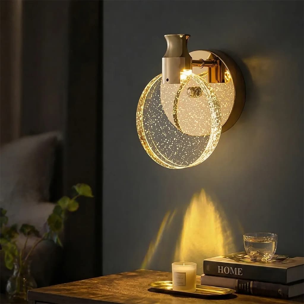 Arandela Abajur Parede Cristal Luminária Luxo Moderna Quarto