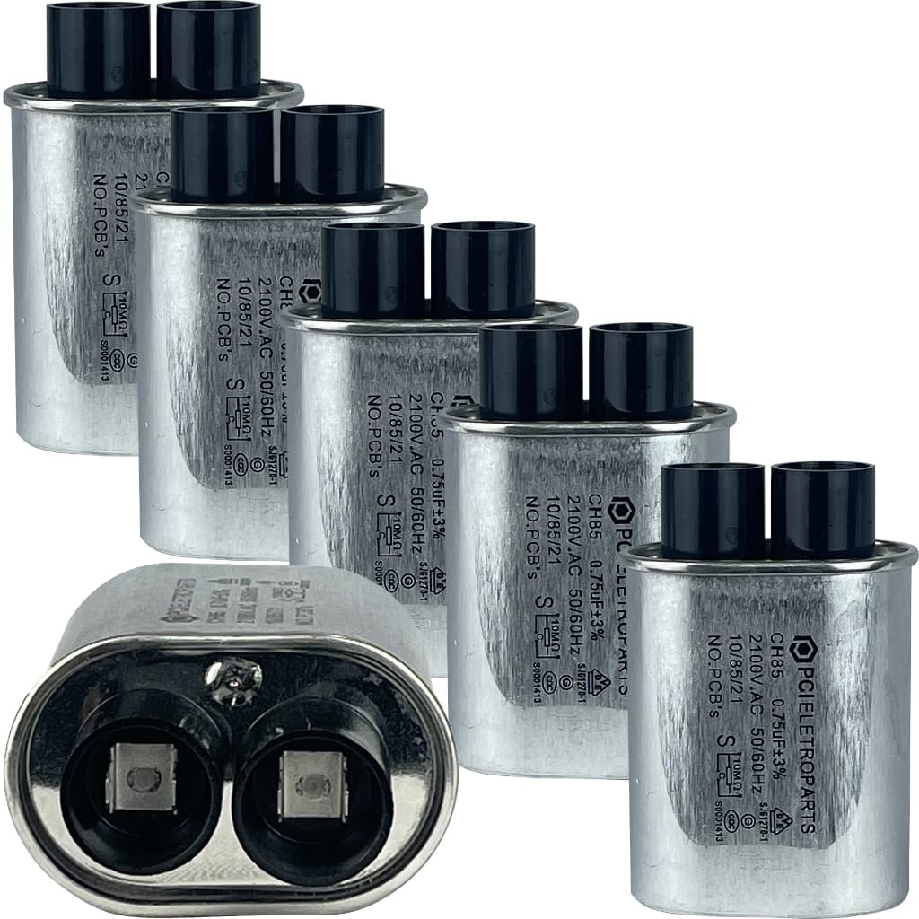 Kit 5 Capacitor De Alta Tensão Microondas 0.75uf 2100v
