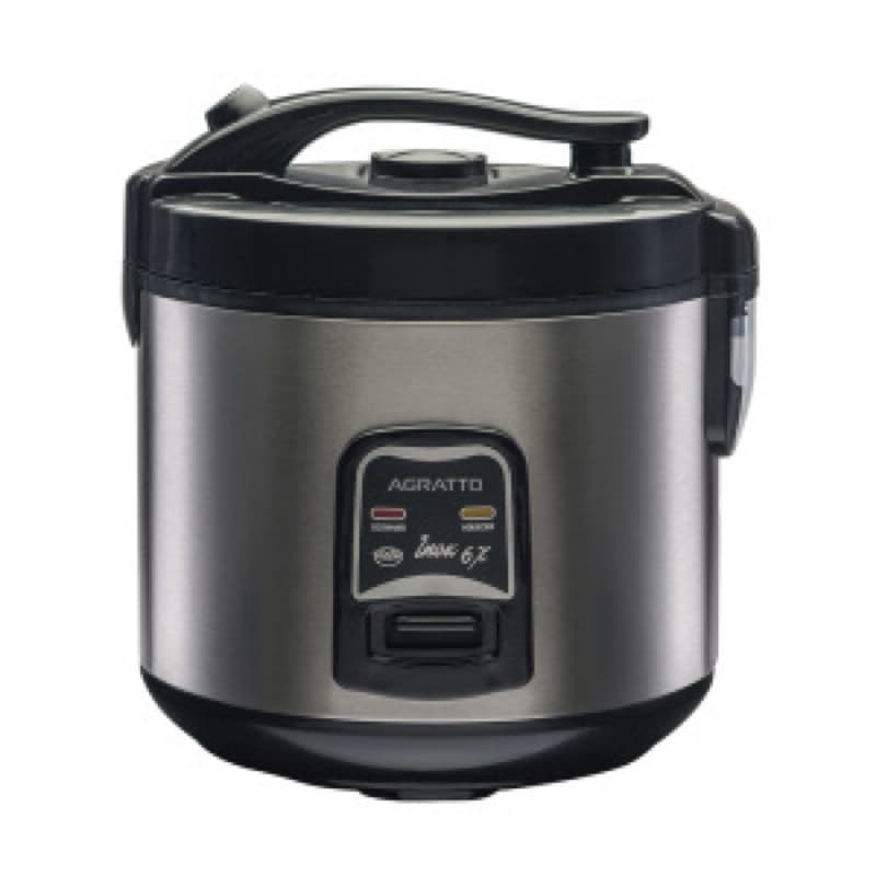 Panela De Arroz Elétrica 6 xicaras inox Agratto Visor Vidro  PA6X