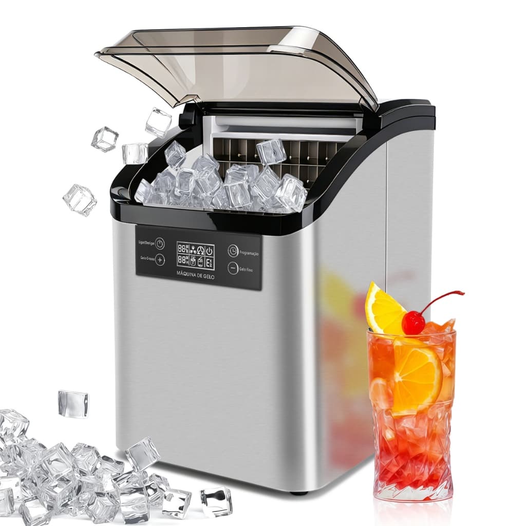 Máquina de Gelo 16/20Kg 127V Inox Ice Compact Portátil