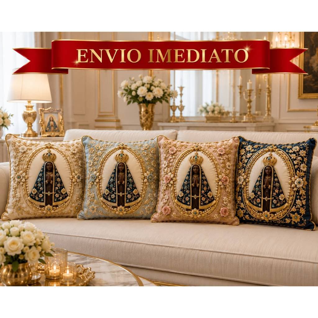 Kit com 4 Capas de Almofada Decorativas Nossa Senhora Aparecida Graças exclusivas 45×45