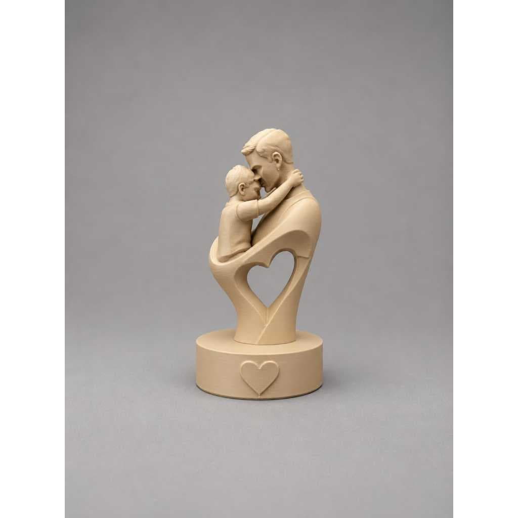 Presente Personalizado para o Dia dos Pais – Escultura Pai e Filha em Impressão 3D