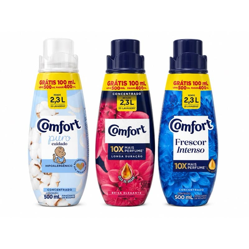 ✨ COMFORT CONCENTRADO 500ML – MAIS PERFUME E MACIEZ PARA SUAS ROUPAS! ✨