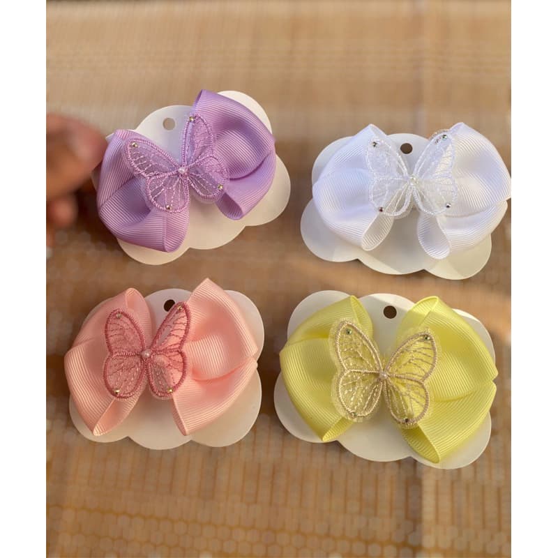 Laço de Cabelo com Borboleta infantil/Laço Jardim encantado/8 cm na presilha