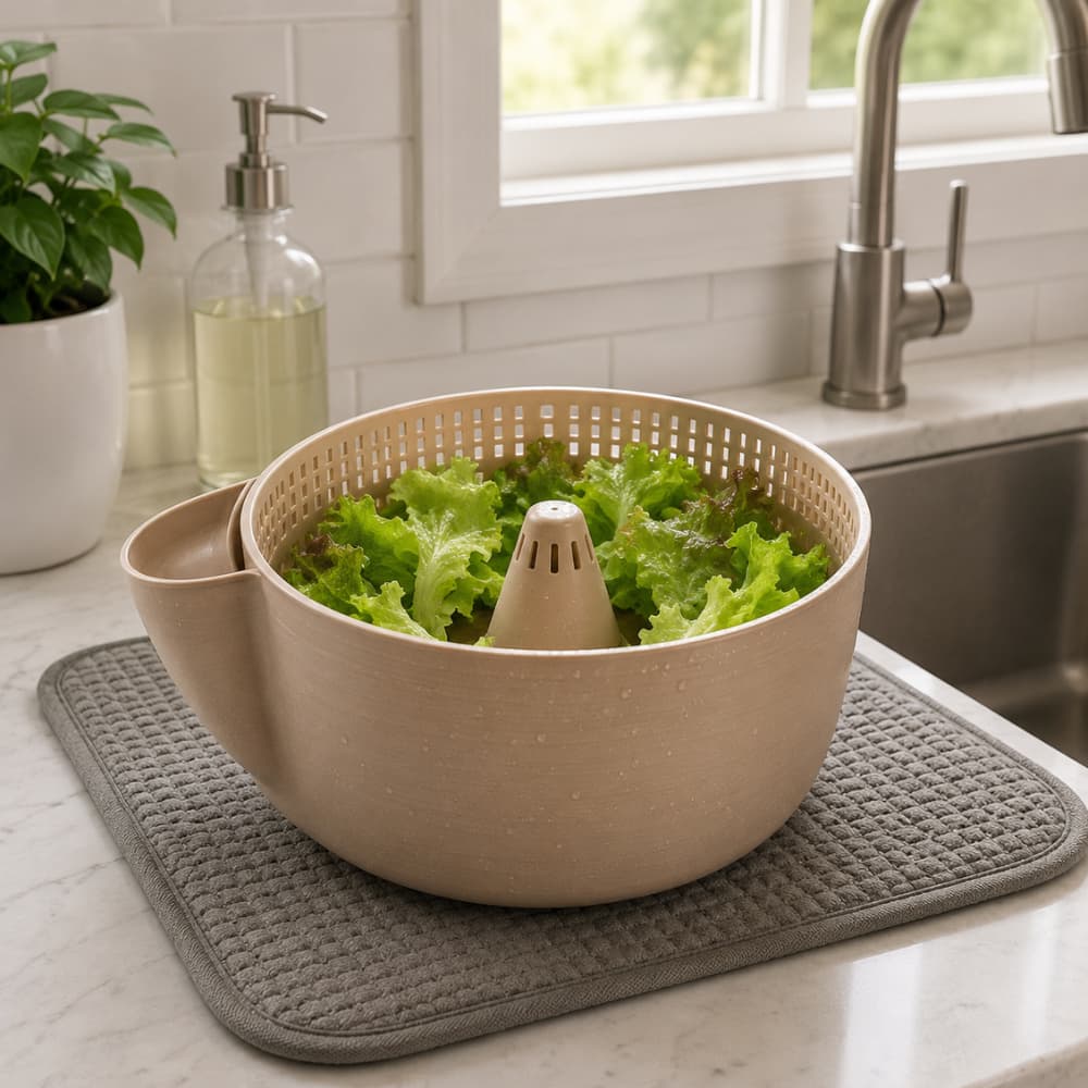 Centrífuga para Saladas Lavador e Secador de Frutas, Legumes e Verduras com Escorredor Inteligente Moderna