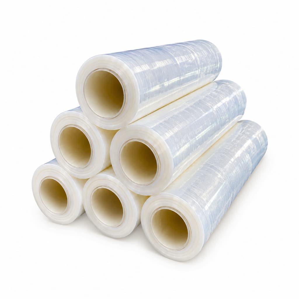 Bobina de Filme Stretch 50 cm 1 KG - Esticável até 300%, Transparente, Alta Aderência