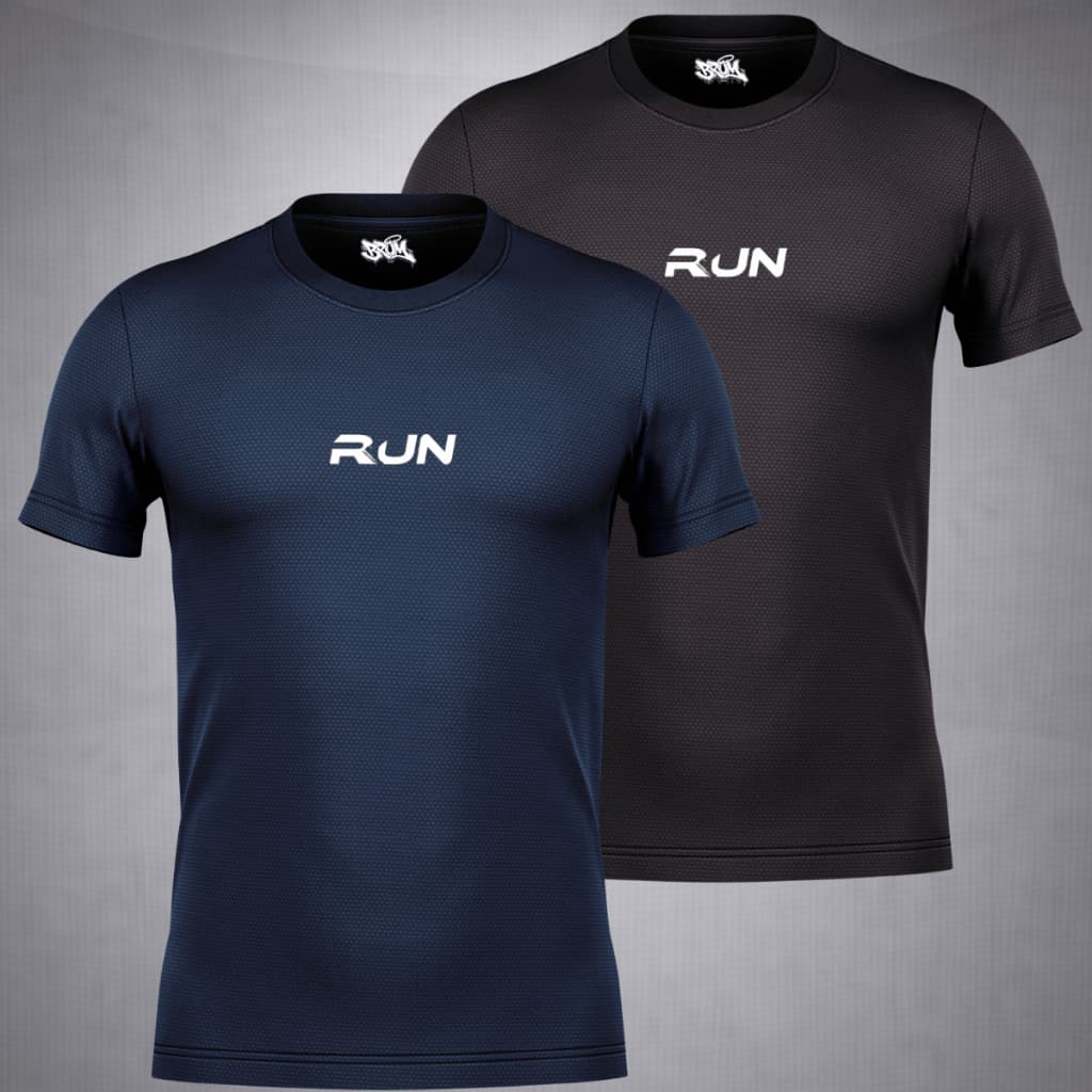 KIT 2 Camiseta Masculina Esportiva Dry Fit Camisa Dri Fit Run Treino Corrida Cross Fit