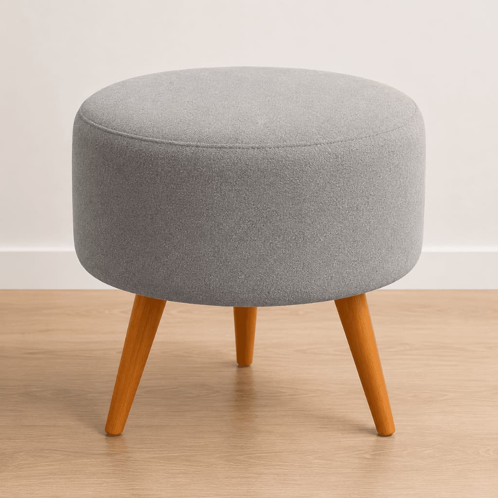 Puff Redondo Pé Palito Banqueta 36x36cm Apoio pés - Várias Cores