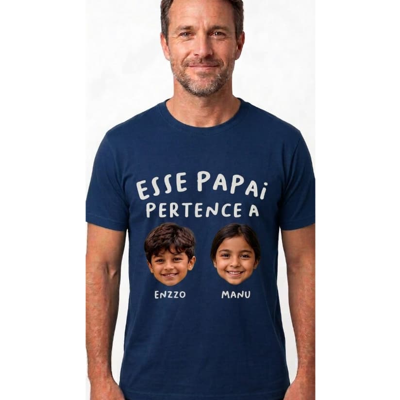 Camiseta Personalizada com foto Pai e Filho(a) Dia dos Pais Esse papai  | Camisetas de Filho(a) Presente Criativo