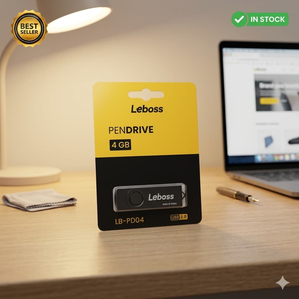 Pendrive 4 GB USB 2.0 para Armazenamento de Dados Leboss LB-PD04