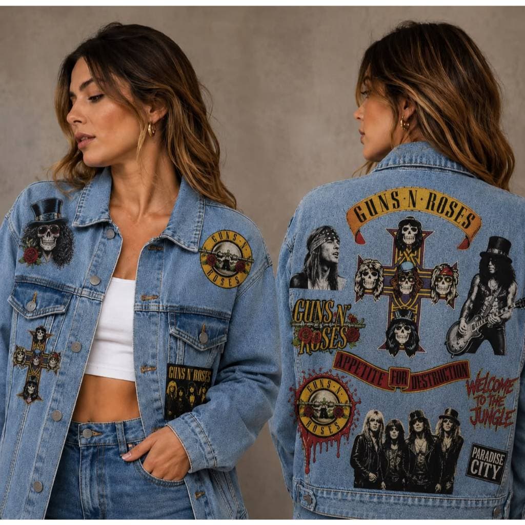 Adesivo termocolante DTF Guns`Roses Banda Para seus Look Tecido ou jeans super pratico.